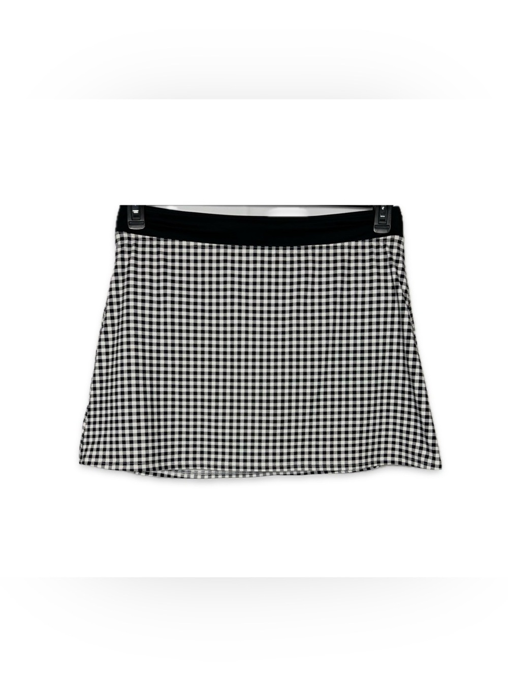 Lands’ End Black/White Swim Skirt Size 14L Attached Bottom Long Length Swimwear